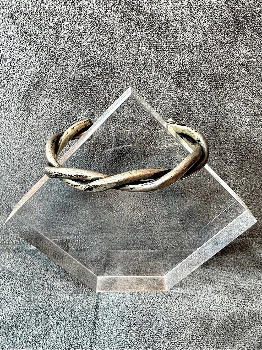 Vintage Acid Tested Sterling Silver Twisted Rope Cuff Bracelet 39.3g Heavy
